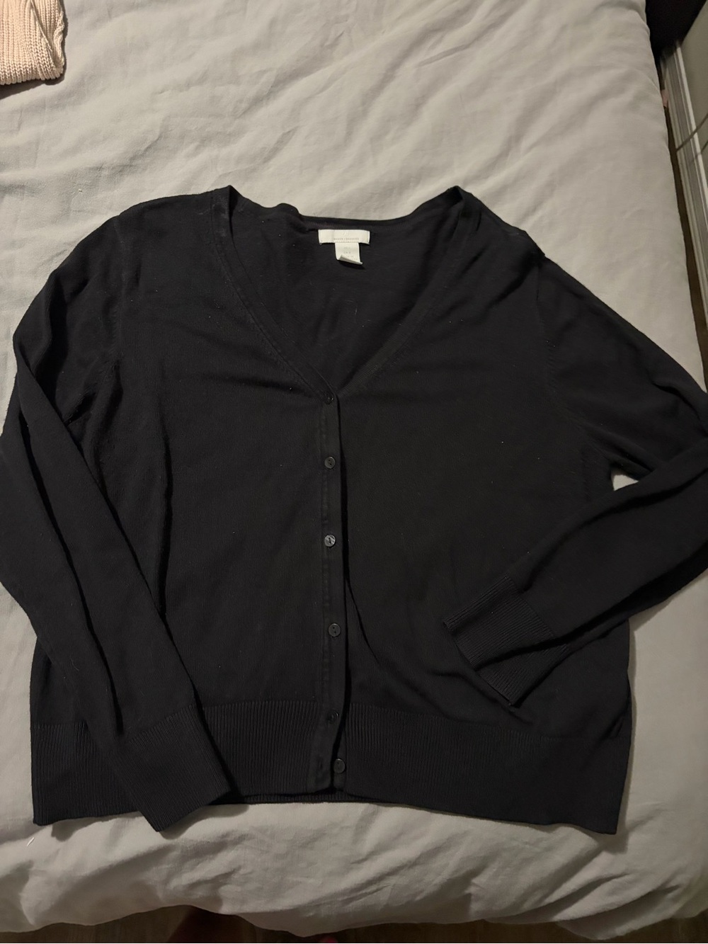 H&M Black V-Neck Button-Front Cardigan